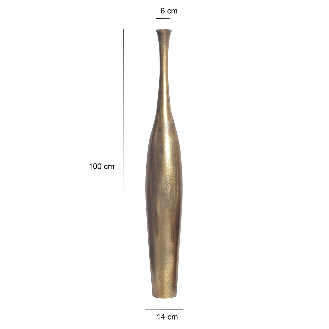 Dekorativ vase 100 cm aluminium guldfarvet blomstervase moderne, håndlavet