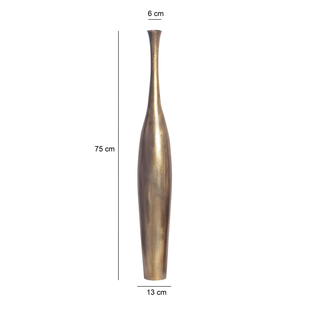 Dekorativ vase 75 cm aluminium guldfarvet blomstervase moderne, håndlavet