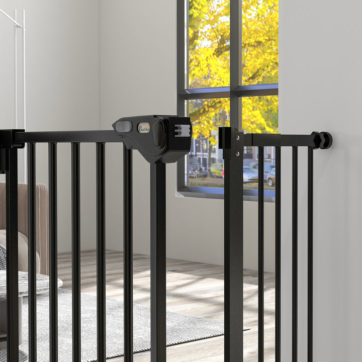Hundegitter, kæledyrsgitter, metal, plast, 74-80/87-94 cm, sort