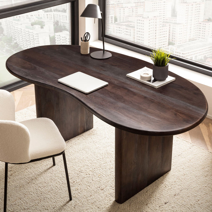Skrivebord 180x90x75 cm akacie massivt træ computerbord retro