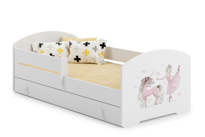 Børneseng Luk 160x80 med skuffe - Pige med enhjørning
