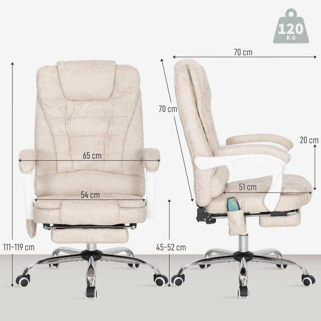 Kontorstol med massagefunktion, ergonomisk, 65x160x104cm, grå