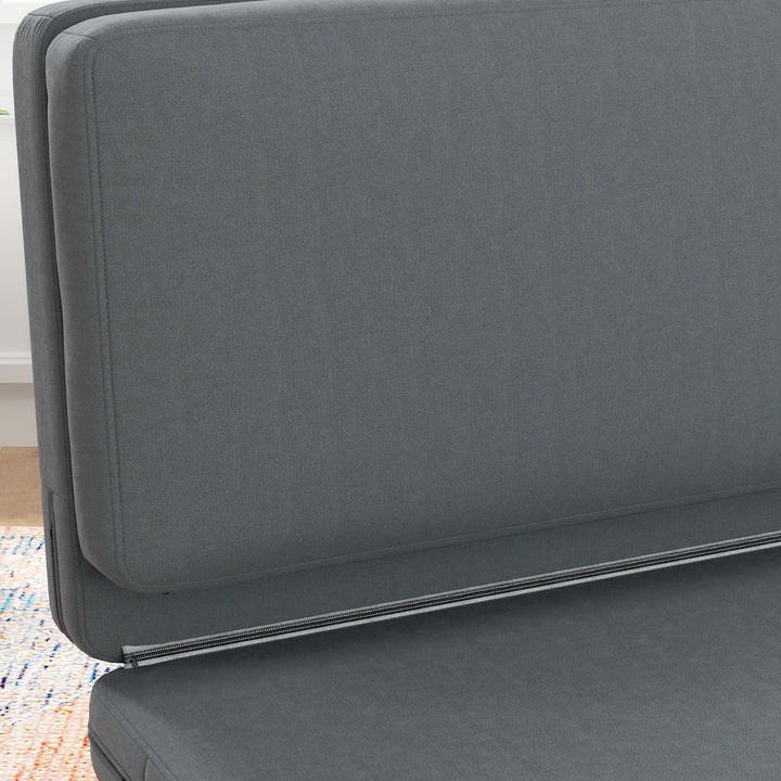 3-I-1 foldbar lænestol med gæstemadras, delbar, 138 cm bred, mørkegrå