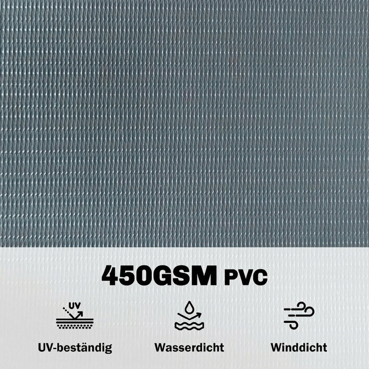 Skærmstrimler, sæt med 4, plastik, UV-bestandig, vandtæt skærm med fastgørelsesclips, 140 m x 19 cm, grå
