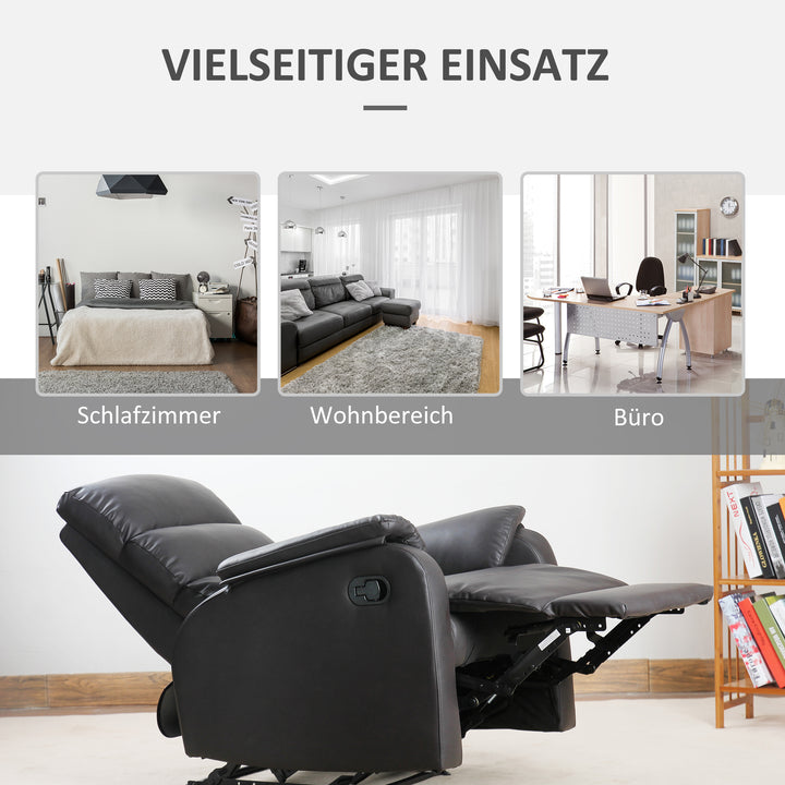 Afslappende stol tv-stol sofa lænestol hjørneskrivebord med cpu-stativ justerbar ergonomisk kunstlæder stål brun 75 x 92 x 99 cm
