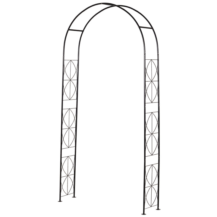 Metalrosenbue espalier til klatreplanter havebue med blonde metalstruktur buegang espalier til roser buer espalier rosestøtte til haven 114 x 30 x 230 cm sort