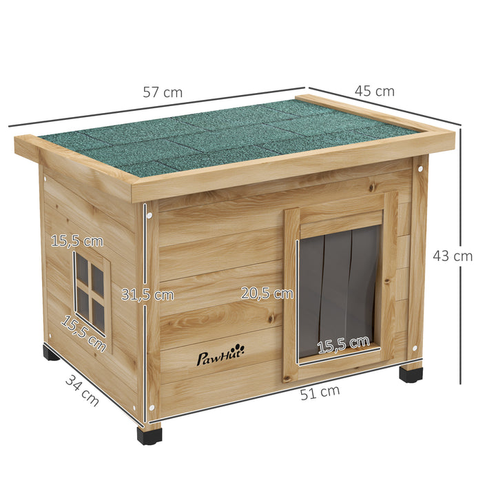 Kattehus, kattehytte, kattehule, vejrbestandig, egnet til katte op til 6 kg, 57 cm x 45 cm x 43 cm, naturlig