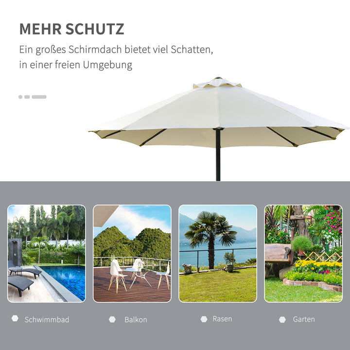 Oval parasol cremehvid 440 x 256 cm