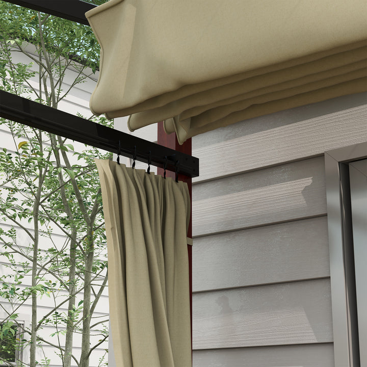 Udtrækkelig havepergola, vejrbestandig, inklusive monteringsbeslag, beige