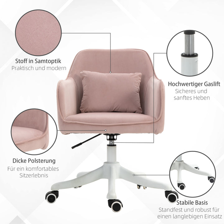 Massagebordstol 78-86 cm højdejusterbar kontorstol drejestol computerstol med usb trin arbejdsstol med vibrationsfunktion lændepude massagefunktion pink