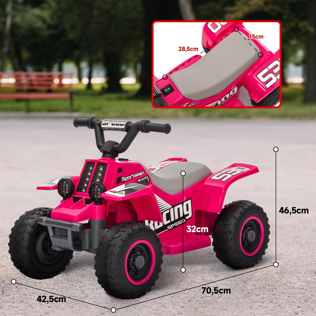 Elektrisk ATV til børn, batteridrevet, kører frem og tilbage, LED-lys, 18-36 måneder, pink