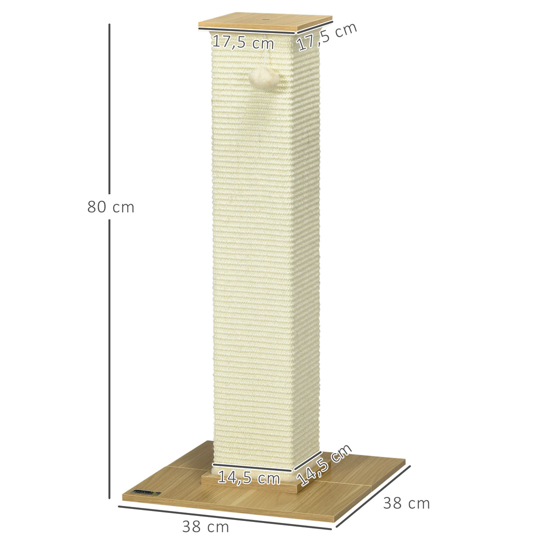 Kradsetræ med legetøj, 38 cm x 38 cm x 80 cm, beige + natur