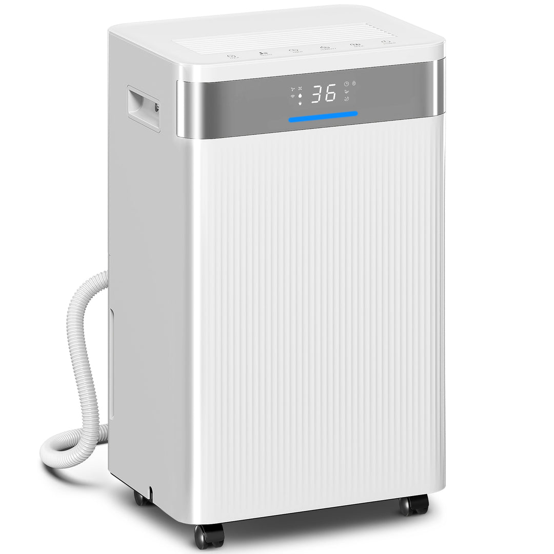 Affugter, 4,5 liters tank, 24-timers timer, LED-display, plastik, hvid