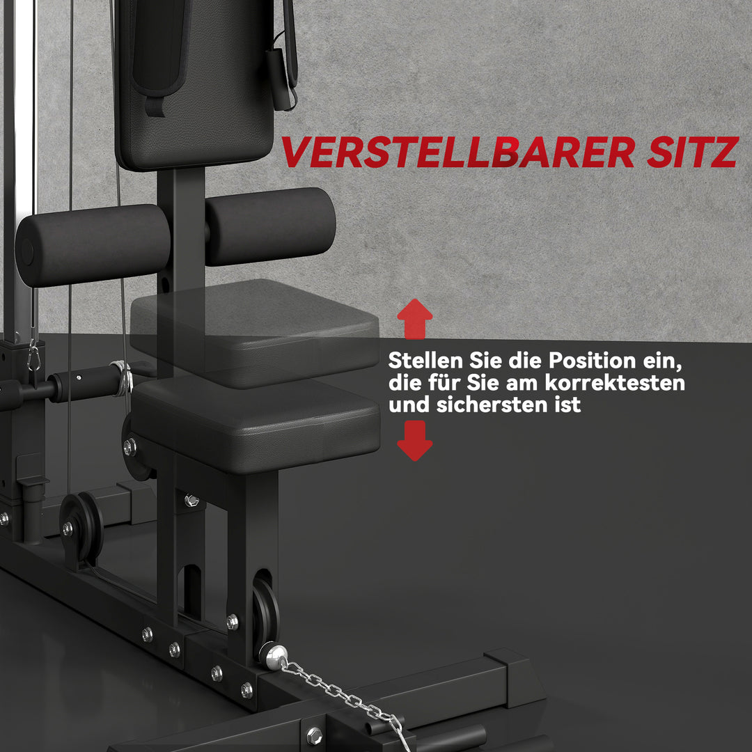 Hjemmegym, romaskiner, uden vægte, hjemmefitnessudstyr, stål, syntetisk læder, sort