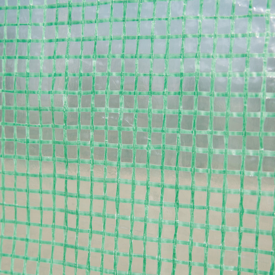 Polytunnel drivhus, 6 rullevinduer, lynlåsdør, ramme i rustfrit stål, 2,95 x 2 x 2 m, grøn