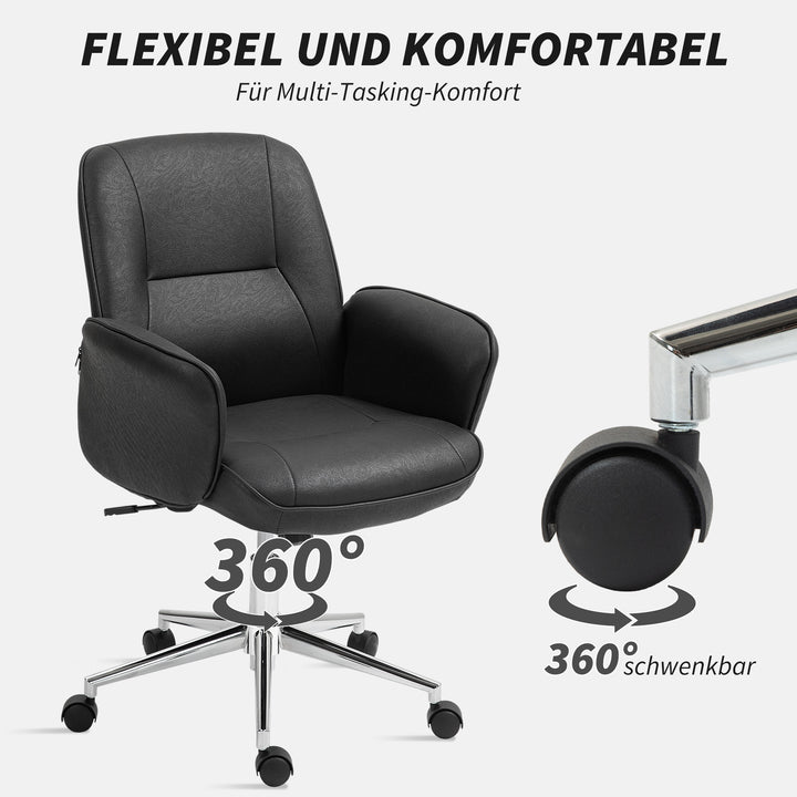 Kontorstol, højdejusterbar, åndbart betræk, gyngefunktion, op til 120 kg, sort