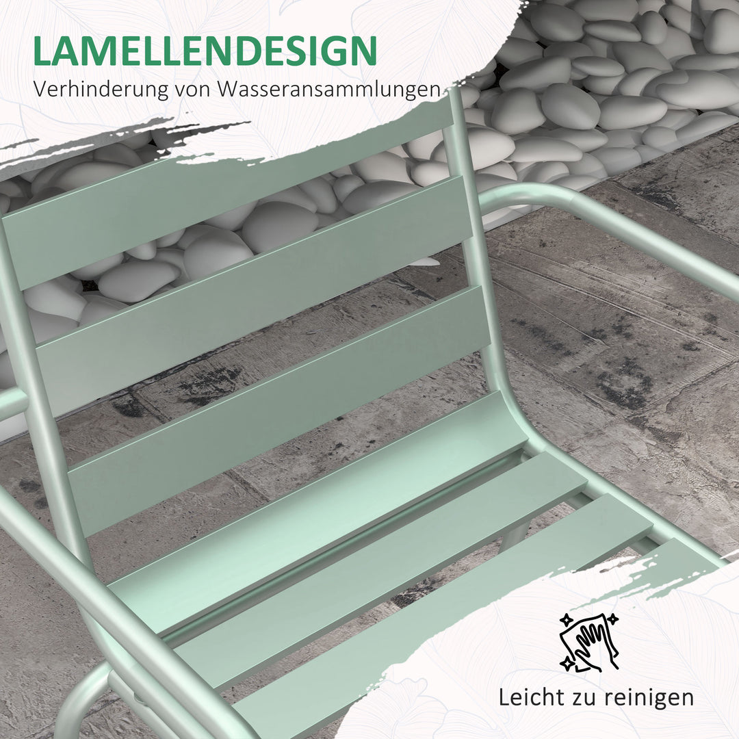 5-Delt havesiddegruppe, udendørs siddegruppe, havemøbelsæt, vejrbestandig, moderne design, 80 x 80 x 74 cm, grøn