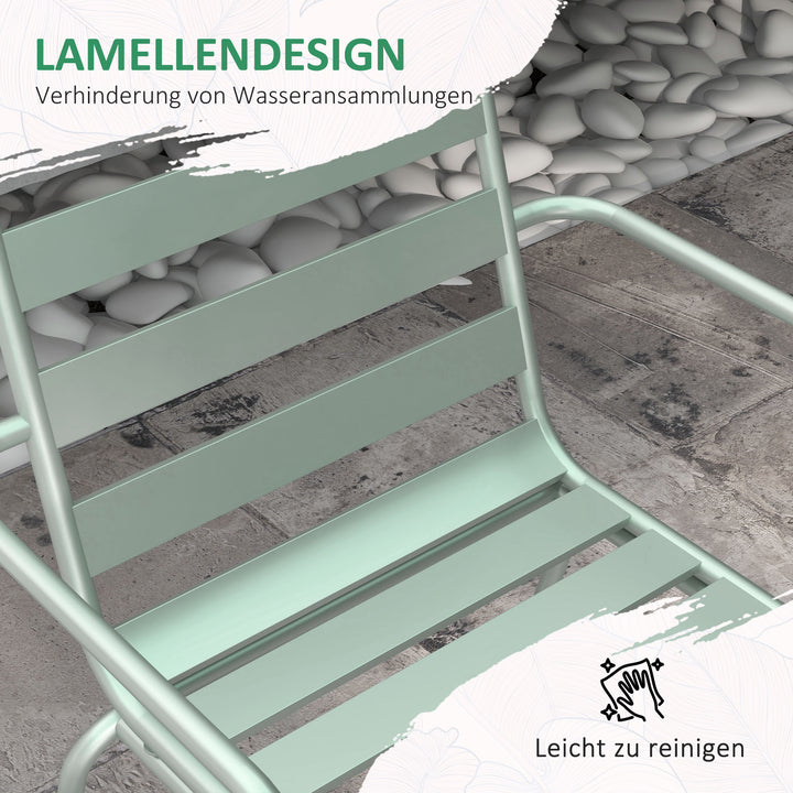 5-Delt havesiddegruppe, udendørs siddegruppe, havemøbelsæt, vejrbestandig, moderne design, 80 x 80 x 74 cm, grøn