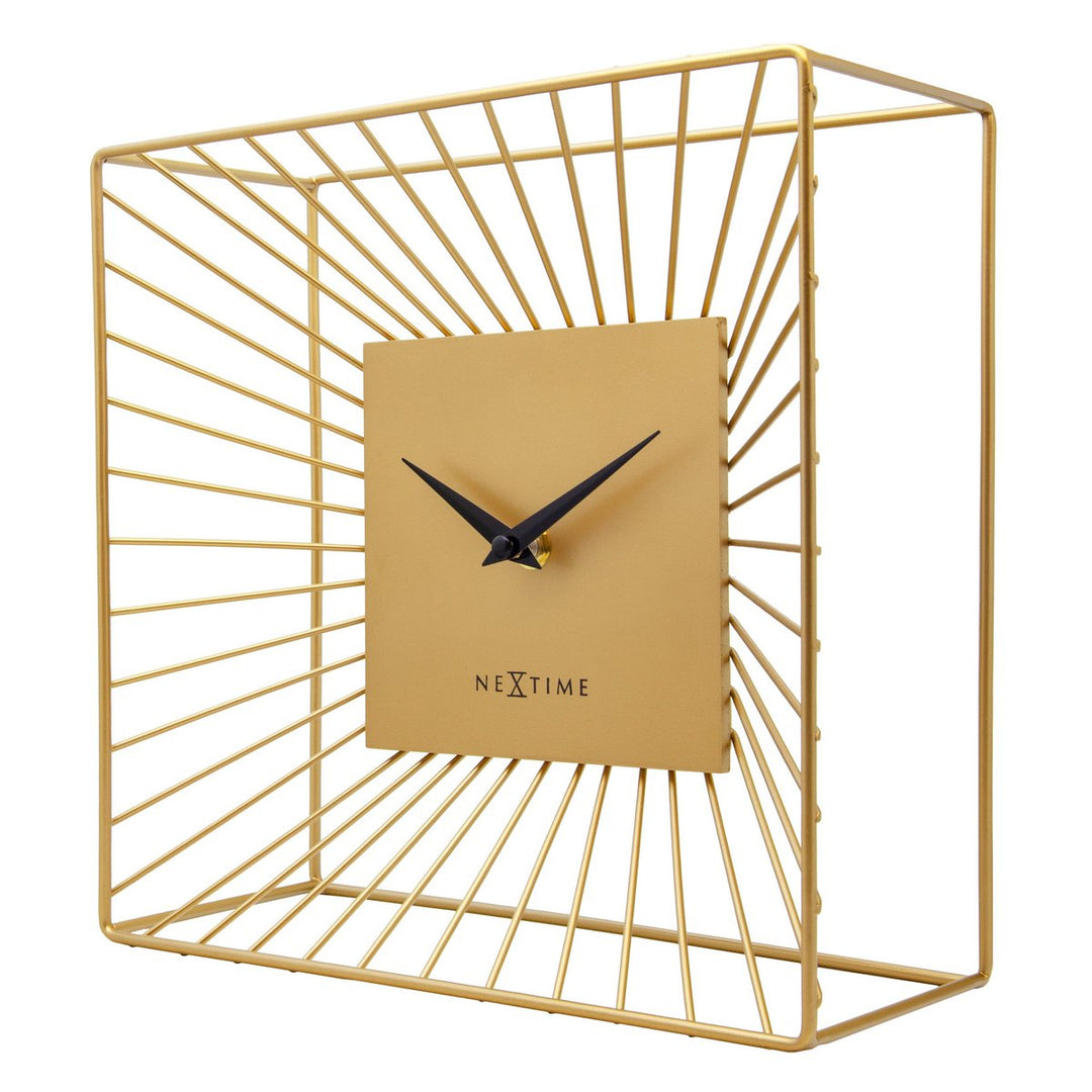 Bord/vægur 25x25x12cm-Silent-Gold-Metal-NeXtime 'Vasco Table'