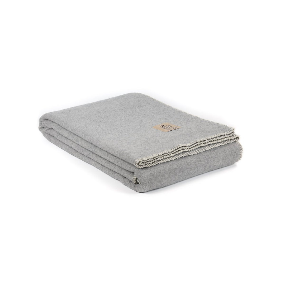 Blødt Cashmere & Merino uldtæppe LUMA SOFT enkelt - grå