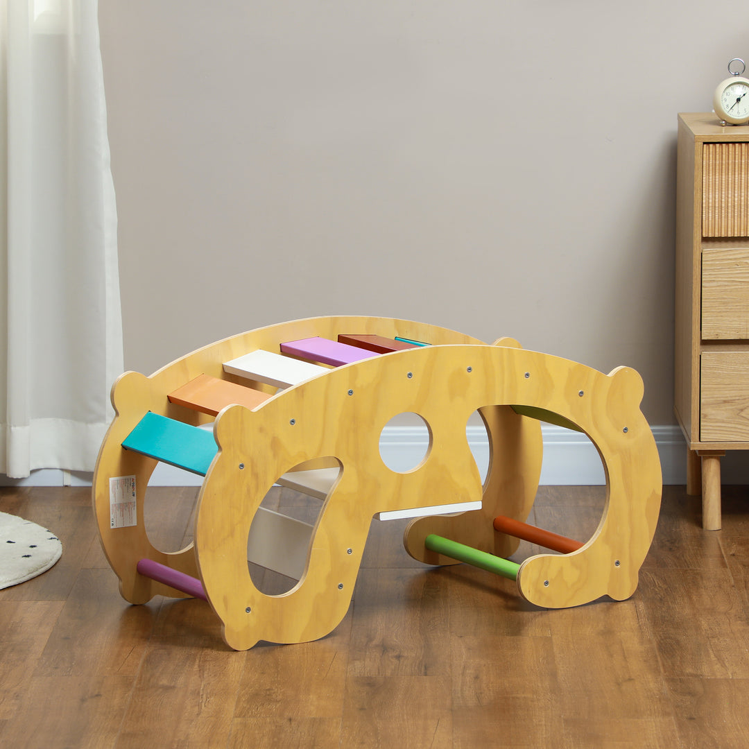 2-I-1 klatrestativ og gynge, fyrretræ, 91x41x48 cm, til børn 18-48 måneder