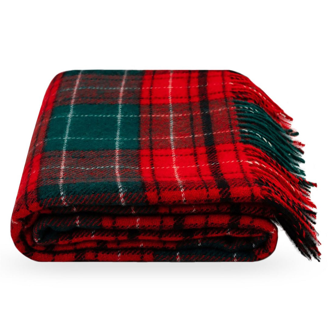 Uldtæppe tartan noel - rød, grøn