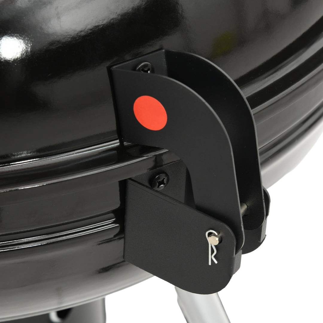 Kuglegrill, ø 54 cm grillrist, varmehylde, opbevaring, askerum, termometer, 55 x 65 x 89 cm, sort