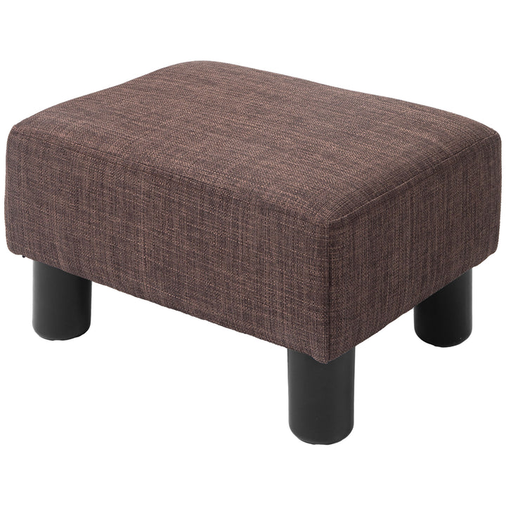 Skammel med betræk i hørlook, op til 110 kg, brun, 40 x 30 x 24 cm