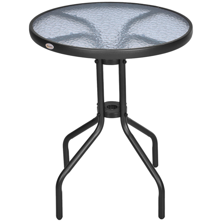 Havebord, balkonbord, bistrobord, glasbord, sidebord, metal + sikkerhedsglas × 60xh70cm