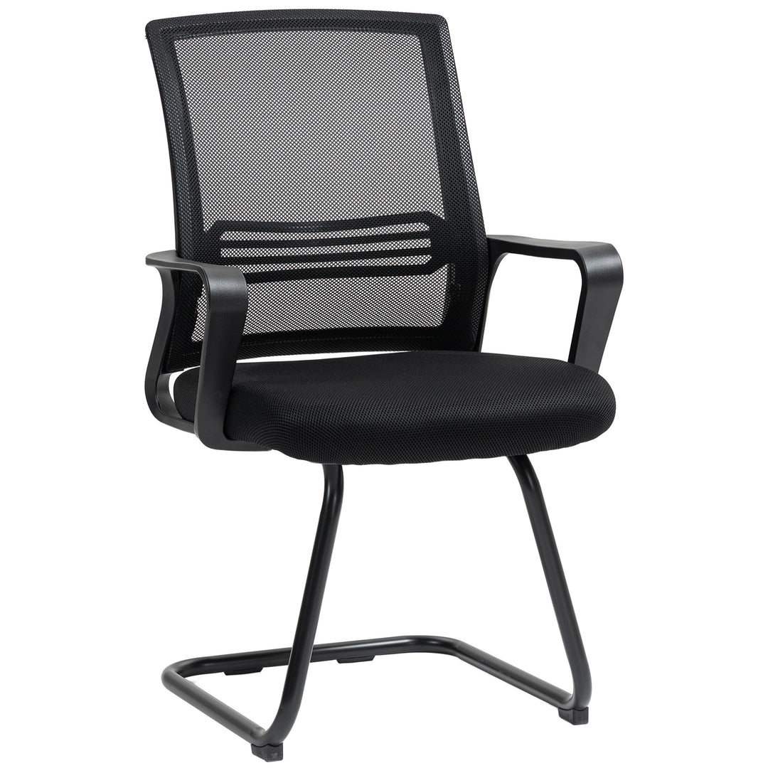 Ergonomisk stol, netstof, skum, metalben, medebase, sort