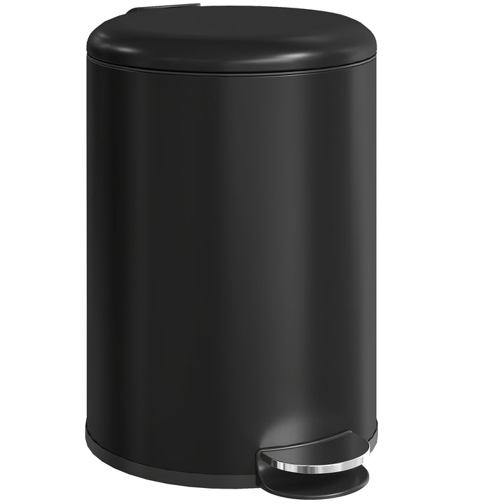 20-liters køkkenaffaldsspand, fingeraftryksbestandig metalaffaldsspand med soft-close låg, fodpedal og aftagelig inderspand, sort