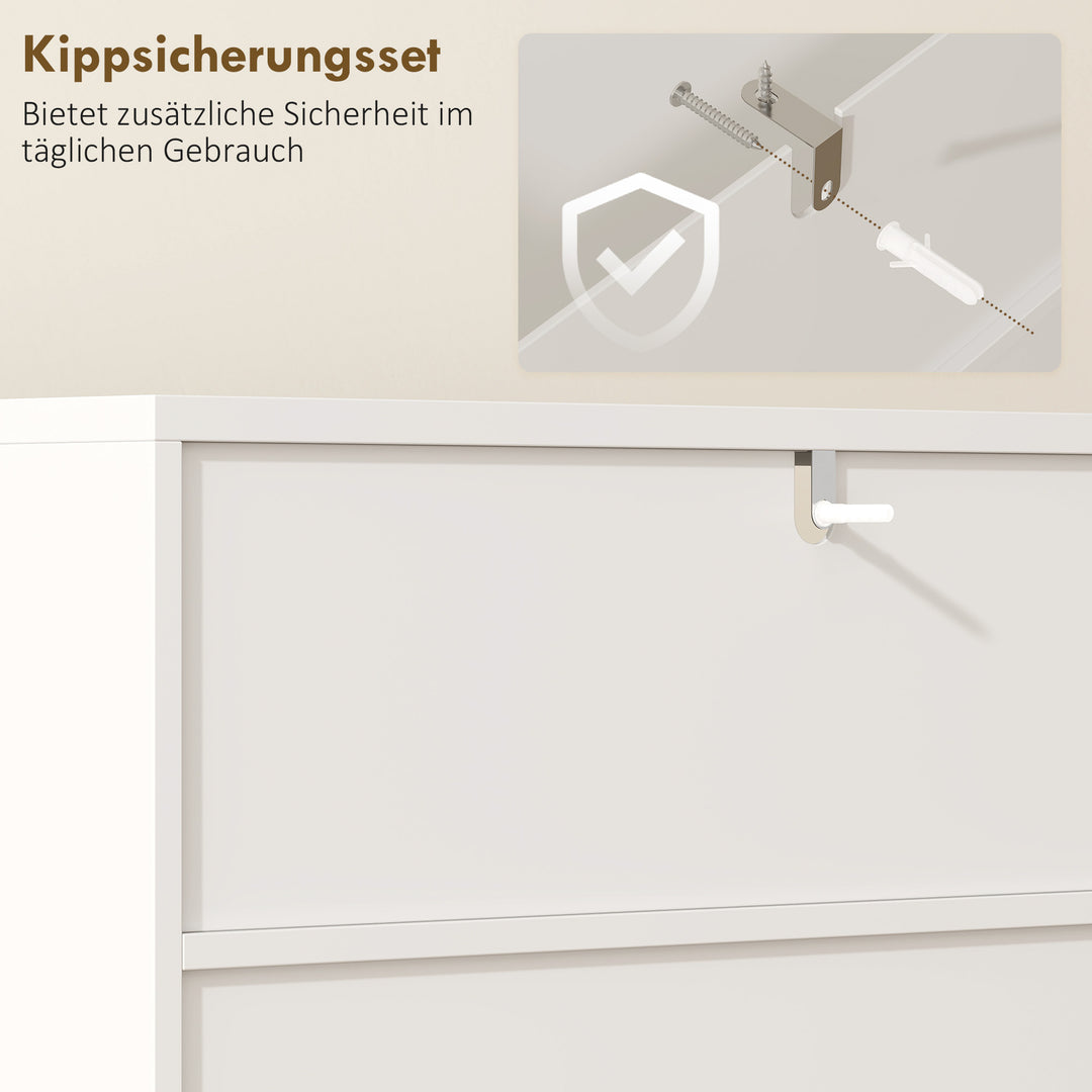 Badeværelsesskab, kommode til stuer, softclose-døre, 2 åbne hylder, MDF, hvid