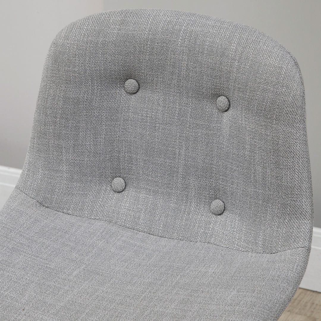 Barbord med barstole i industrielt design, knapsyninger, 120 cm x 60 cm x 91 cm, lysegrå
