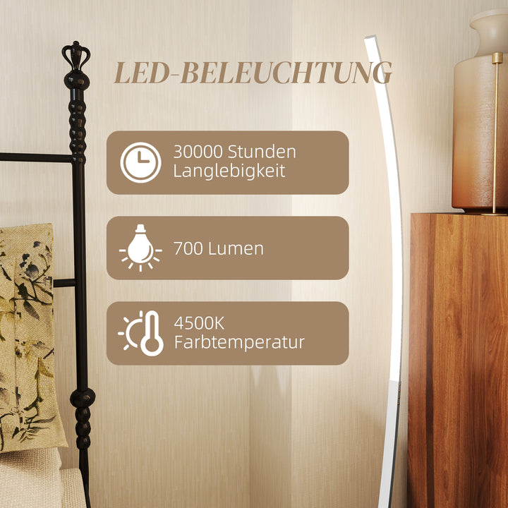 Led-entrelampe med justerbar lysstyrke, moderne gulvlampe med fodkontakt til soveværelse, stue, sølv