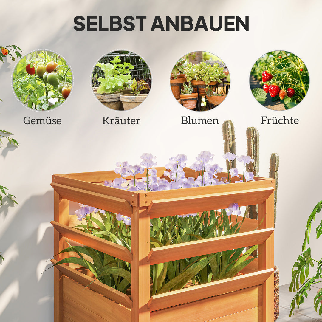 Højbed med espalier, espalier blomsterkasse træ 65 x 65 x 60 cm karamelbrun