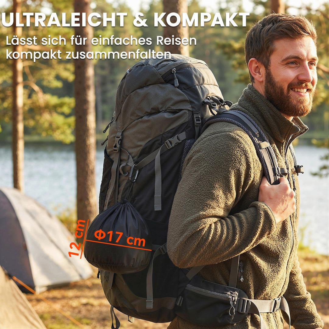 Campingkøkkensæt, 8-delt udendørs køkkensæt med skoldningssikre håndtag, hurtigopvarmende gryde og pande, grå