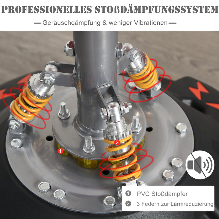 Stående boksesæk voksne fritstående boksetræningsredskab boksepartner bokseassistent træning med sugekop sort+rød 60x60x180 cm