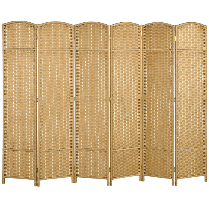 6-Panels rumdeler, foldbar privatlivsskærm til stue, soveværelse, hjemmekontor, træ