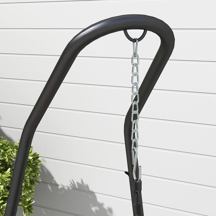 Stativ til hængestole, stel til hængestole, beslag til hængestole, 133 cm x 116 cm x 195/230 cm, sort