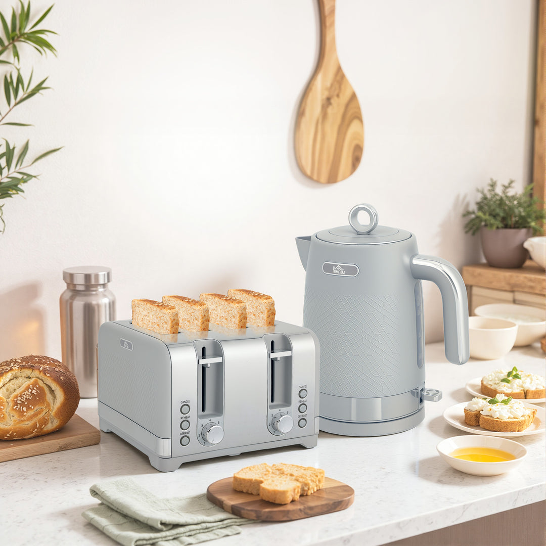 Elkedel- og brødristersæt, 1,7L 2200W hurtigkogende elkedel med termostat