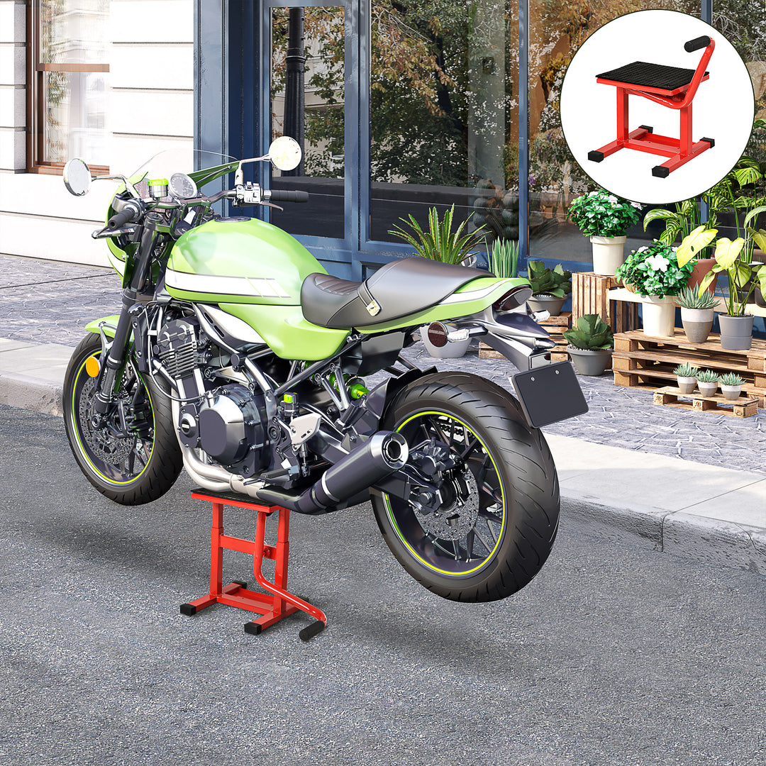 Motorcykellift, 150 kg lasteevne, motorcykelliftplatform, 275/395 mm højdejusterbar, til garager og udendørsområder