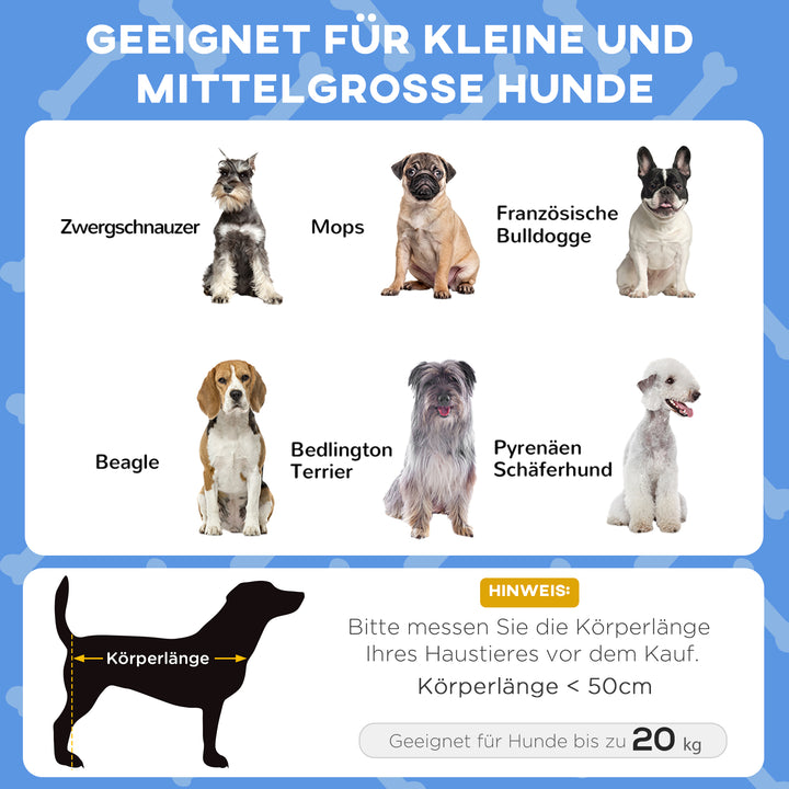 Hundeseng med tag, åndbar, vandafvisende, op til 20 kg, 76 x 61 x 69,5 cm, mørkeblå