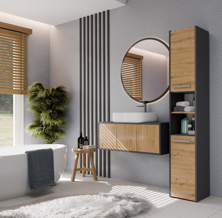 Moderne badeværelsesskab, Dybde: 30 cm  Bredde: 30 cm  Højde: 170 cm