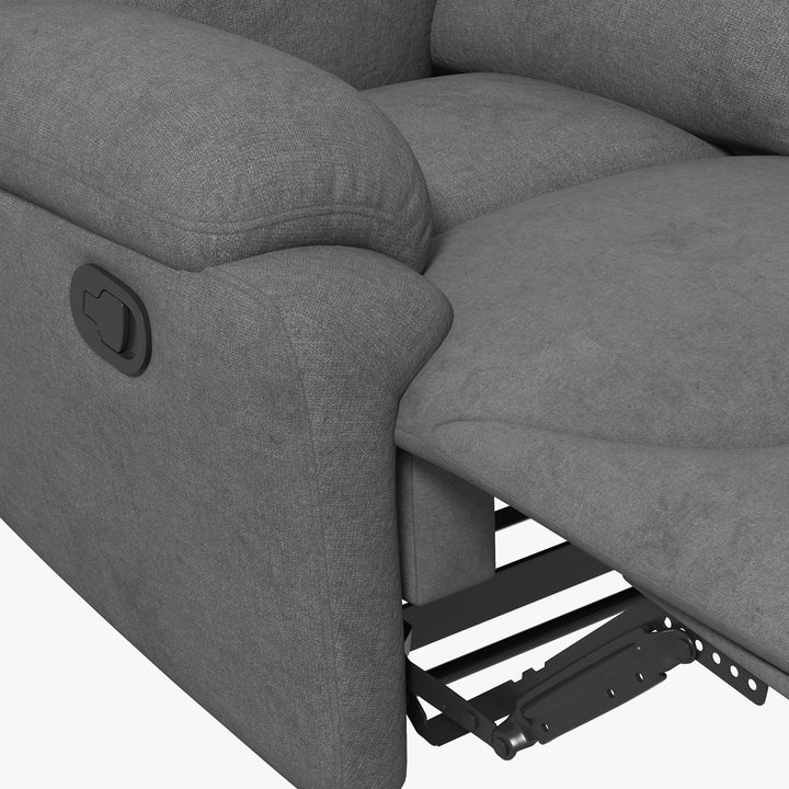 Lænestol tv-stol, lænefunktion hørlook, 93 cm x 88 cm x 102 cm, grå