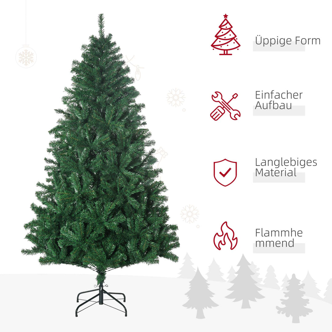 Juletræ 1,8 m kunstig gran juletræ 1000 grene metalfod pvc grøn ø120 x 180h cm