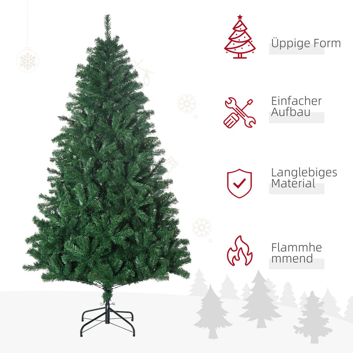 Juletræ 1,8 m kunstig gran juletræ 1000 grene metalfod pvc grøn ø120 x 180h cm