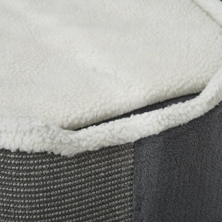 Kradsetræ til katte, kradsetræ til katte, 3 niveauer, klatretræ til katte, kattemøbler, spånplade, fløjlsagtig polyester, sisal, grå+hvid, 40 x 40 x 74 cm