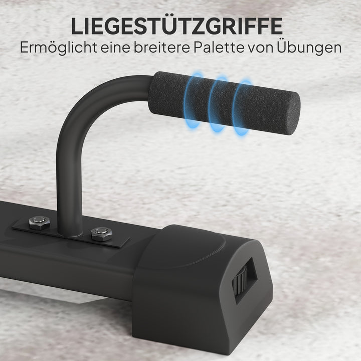 Dip station, armstrækningsstativ, højdejusterbar fra 93-117 cm, 540 kg belastningskapacitet, helkropstræning, sort