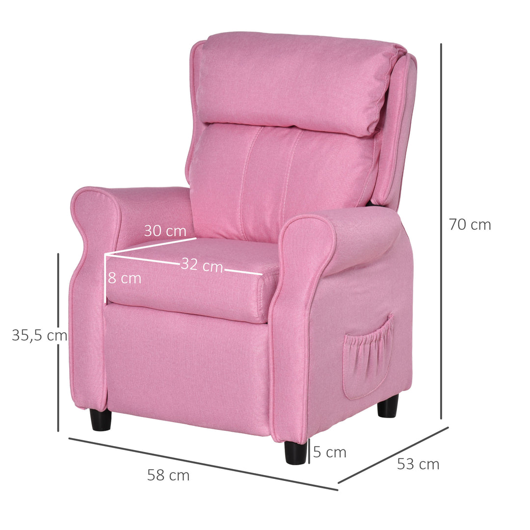 Børnesofa børnesofa børnestol lænestol justerbar med fodstøtte til 3-5 år drenge og piger pink 58 x 53 x 70 cm