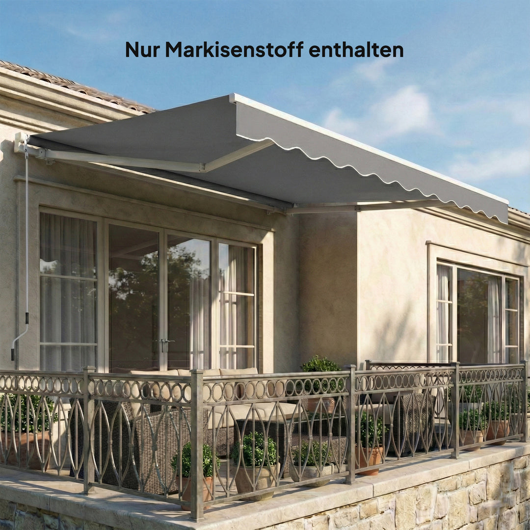 Reservestof til markise – soltag UPF 50+ til 3,5 x 2,5 m ramme, mørkegrå